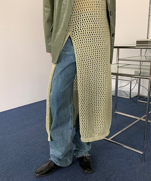 chuclla(チュクラ)の「【chuclla】【2022/SS】Crochet long slit layered dress chw22s077(ワンピース・レディース・グリーン/グレー・FREE)」の5枚目の写真