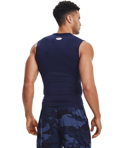 UNDER ARMOUR(アンダーアーマー)の「UAヒートギアアーマー コンプレッション スリーブレス シャツ(トレーニング/メンズ)(Tシャツ/カットソー・メンズ・ダークグレー/ダークネイビー/ブラック/ホワイト・M/3XL/L/XL/XXL/S)」の17枚目の写真