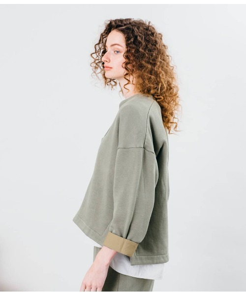 SIPULI(シプリ)の「Organic Cotton Ratch pile Vネックスウェット(スウェット・レディース・アイボリー/カーキ・2/3)」の4枚目の写真