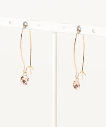 クリスタルフープピアス