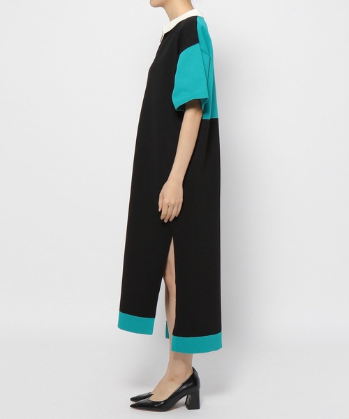 PAGEBOY(ページボーイ)の「バイカラーポロワンピース(ワンピース・レディース・ブラック/オフホワイト・FREE)」の12枚目の写真