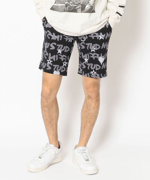 STUD MUFFIN(スタッドマフィン)の「STUD MUFFIN/スタッドマフィン/GRAFGRAM柄ナイロンストレッチ ラッシュショーツ(その他パンツ・メンズ・ブラック・2/3)」の1枚目の写真