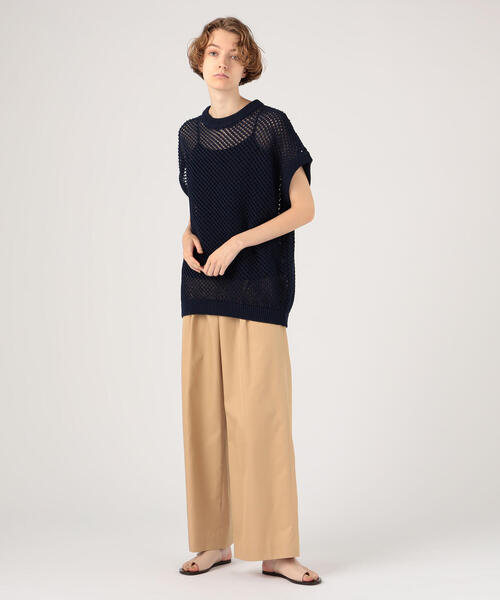 TOMORROWLAND （トゥモローランド）の「メッシュコットン クルーネックベスト（ニット/セーター・レディース・ホワイト/ブラック/オレンジ/ホワイト系その他/ネイビー・S）」の9枚目の写真