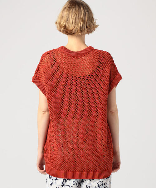 TOMORROWLAND （トゥモローランド）の「メッシュコットン クルーネックベスト（ニット/セーター・レディース・ホワイト/ブラック/オレンジ/ホワイト系その他/ネイビー・S）」の12枚目の写真