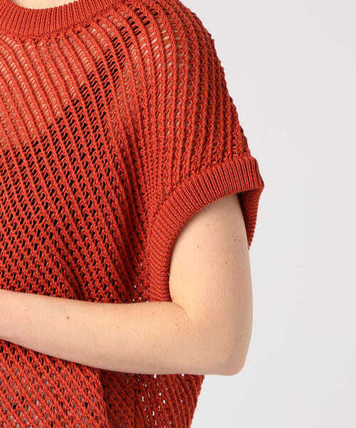 TOMORROWLAND （トゥモローランド）の「メッシュコットン クルーネックベスト（ニット/セーター・レディース・ホワイト/ブラック/オレンジ/ホワイト系その他/ネイビー・S）」の10枚目の写真