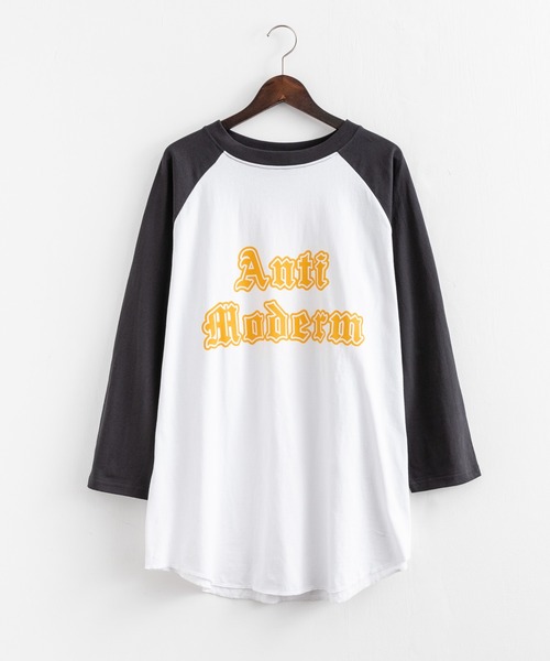 Rocky Monroe（ロッキーモンロー）の「オーバーサイズ ラグランスリーブ七分袖ロゴTシャツ（Tシャツ/カットソー・メンズ・チャコールグレー/ネイビー/グレー/グリーン/バーガンディー・M/L）」の8枚目の写真