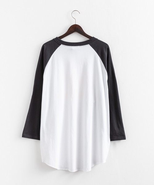 Rocky Monroe（ロッキーモンロー）の「オーバーサイズ ラグランスリーブ七分袖ロゴTシャツ（Tシャツ/カットソー・メンズ・チャコールグレー/ネイビー/グレー/グリーン/バーガンディー・M/L）」の9枚目の写真