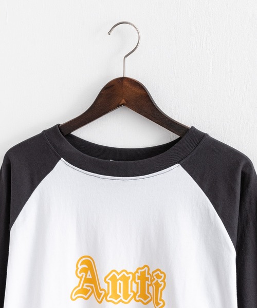 Rocky Monroe（ロッキーモンロー）の「オーバーサイズ ラグランスリーブ七分袖ロゴTシャツ（Tシャツ/カットソー・メンズ・チャコールグレー/ネイビー/グレー/グリーン/バーガンディー・M/L）」の10枚目の写真