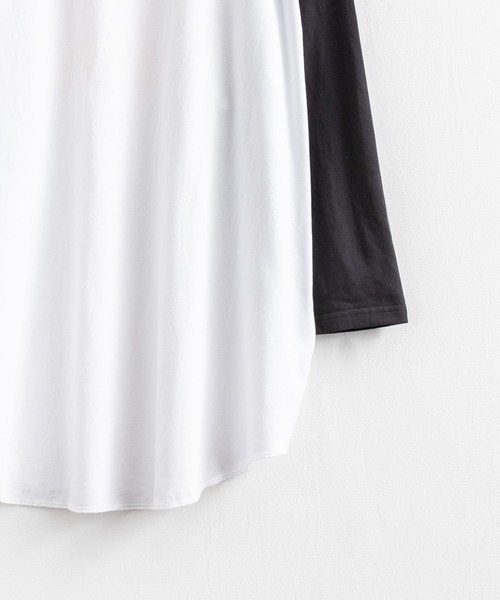 Rocky Monroe（ロッキーモンロー）の「オーバーサイズ ラグランスリーブ七分袖ロゴTシャツ（Tシャツ/カットソー・メンズ・チャコールグレー/ネイビー/グレー/グリーン/バーガンディー・M/L）」の14枚目の写真