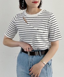 PAGEBOY | スリットオープンリブプルオーバー(Tシャツ/カットソー)