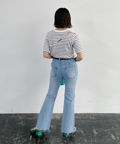 PAGEBOY（ページボーイ）の「スリットオープンリブプルオーバー（Tシャツ/カットソー・レディース・ブラック/オフホワイト/ホワイト系その他/ターコイズブルー・FREE）」の12枚目の写真