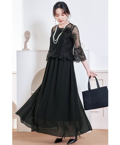 Cinderella（シンデレラ）の「ドレス ロングドレス 結婚式 パーティー（ドレス・レディース・ネイビー/ブラック/パープル/グレー・LARGE/MEDIUM/X-LARGE/XX-LARGE/SMALL）」の2枚目の写真