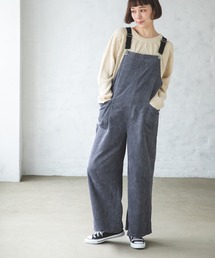 【ママサイズ】コーデュロイサロペット