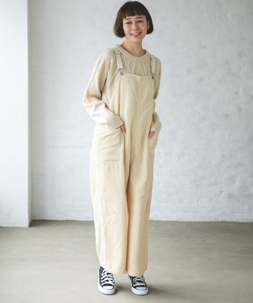 pairmanon（ペアマノン）の「【ママサイズ】コーデュロイサロペット（その他パンツ・レディース・ブラック/ベージュ/ブラウン/アイボリー/チャコール・FREE）」の11枚目の写真