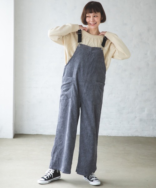 pairmanon（ペアマノン）の「【ママサイズ】コーデュロイサロペット（その他パンツ・レディース・ブラック/ベージュ/ブラウン/アイボリー/チャコール・FREE）」の15枚目の写真