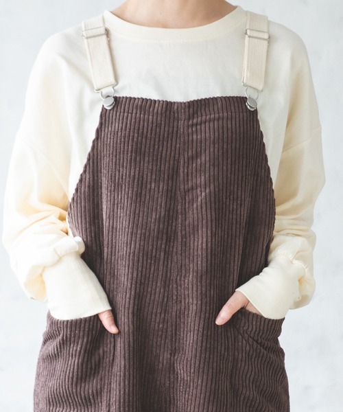 pairmanon（ペアマノン）の「【ママサイズ】コーデュロイサロペット（その他パンツ・レディース・ブラック/ベージュ/ブラウン/アイボリー/チャコール・FREE）」の16枚目の写真