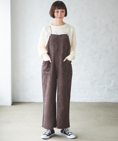 pairmanon（ペアマノン）の「【ママサイズ】コーデュロイサロペット（その他パンツ・レディース・ブラック/ベージュ/ブラウン/アイボリー/チャコール・FREE）」の17枚目の写真
