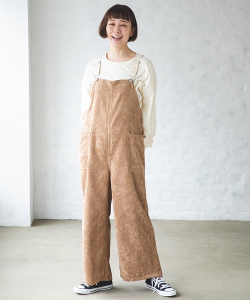 pairmanon（ペアマノン）の「【ママサイズ】コーデュロイサロペット（その他パンツ・レディース・ブラック/ベージュ/ブラウン/アイボリー/チャコール・FREE）」の19枚目の写真