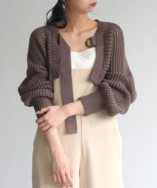 sango（sango）の「前後2WAYメッシュカーディガン（カーディガン/ボレロ・レディース・ブラック/ベージュ/ブラウン・FREE）」の2枚目の写真