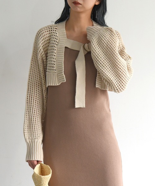 sango（sango）の「前後2WAYメッシュカーディガン（カーディガン/ボレロ・レディース・ブラック/ベージュ/ブラウン・FREE）」の12枚目の写真