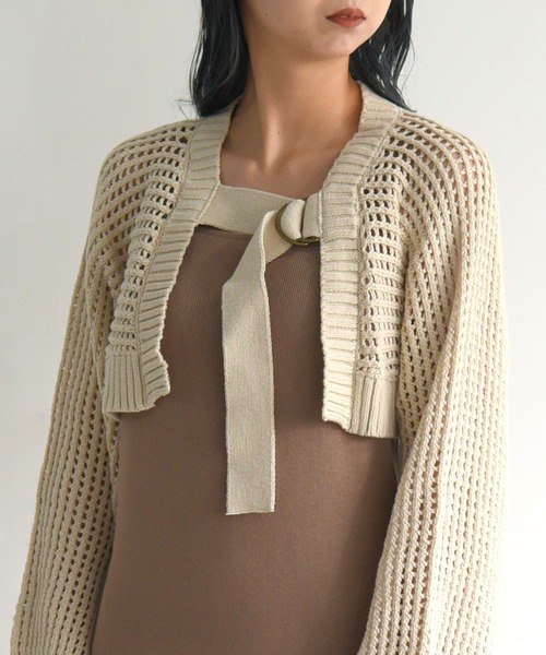 sango（sango）の「前後2WAYメッシュカーディガン（カーディガン/ボレロ・レディース・ブラック/ベージュ/ブラウン・FREE）」の13枚目の写真