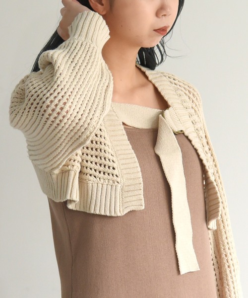 sango（sango）の「前後2WAYメッシュカーディガン（カーディガン/ボレロ・レディース・ブラック/ベージュ/ブラウン・FREE）」の14枚目の写真