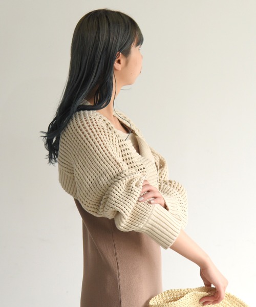 sango（sango）の「前後2WAYメッシュカーディガン（カーディガン/ボレロ・レディース・ブラック/ベージュ/ブラウン・FREE）」の16枚目の写真