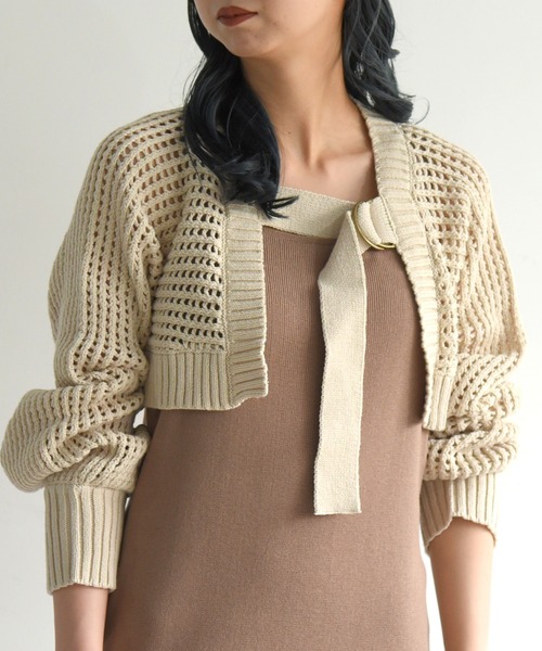 sango（sango）の「前後2WAYメッシュカーディガン（カーディガン/ボレロ・レディース・ブラック/ベージュ/ブラウン・FREE）」の17枚目の写真