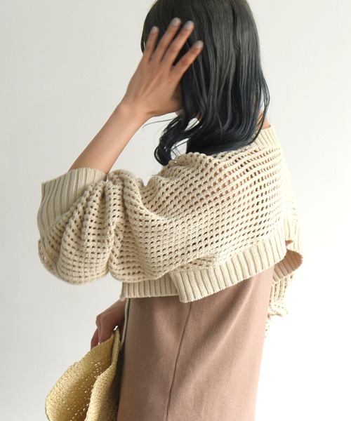 sango（sango）の「前後2WAYメッシュカーディガン（カーディガン/ボレロ・レディース・ブラック/ベージュ/ブラウン・FREE）」の18枚目の写真