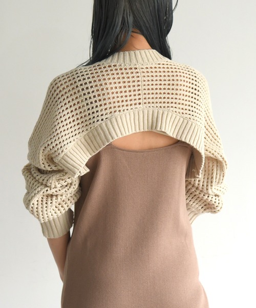 sango（sango）の「前後2WAYメッシュカーディガン（カーディガン/ボレロ・レディース・ブラック/ベージュ/ブラウン・FREE）」の19枚目の写真