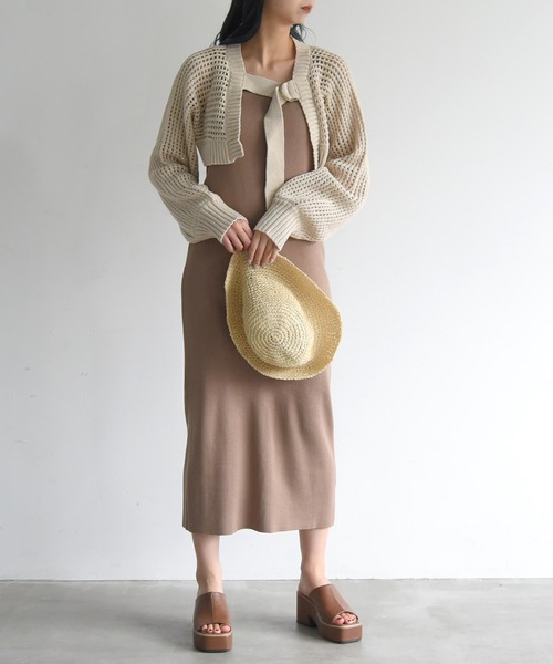 sango（sango）の「前後2WAYメッシュカーディガン（カーディガン/ボレロ・レディース・ブラック/ベージュ/ブラウン・FREE）」の21枚目の写真