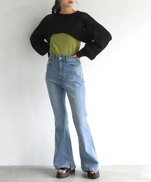 sango（sango）の「前後2WAYメッシュカーディガン（カーディガン/ボレロ・レディース・ブラック/ベージュ/ブラウン・FREE）」の7枚目の写真