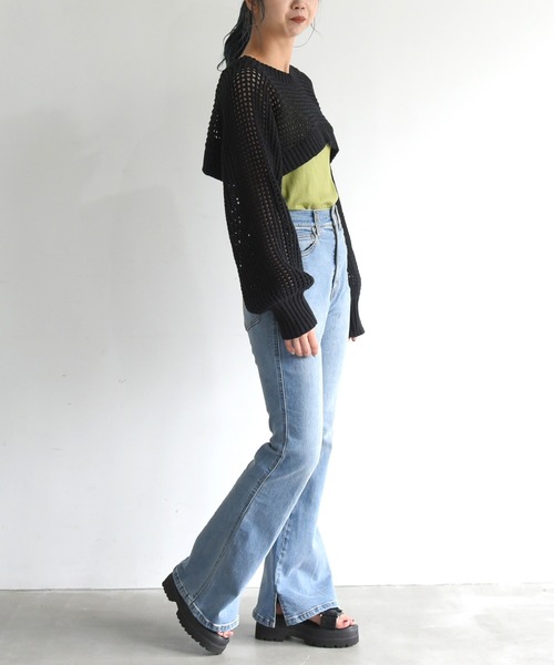 sango（sango）の「前後2WAYメッシュカーディガン（カーディガン/ボレロ・レディース・ブラック/ベージュ/ブラウン・FREE）」の8枚目の写真