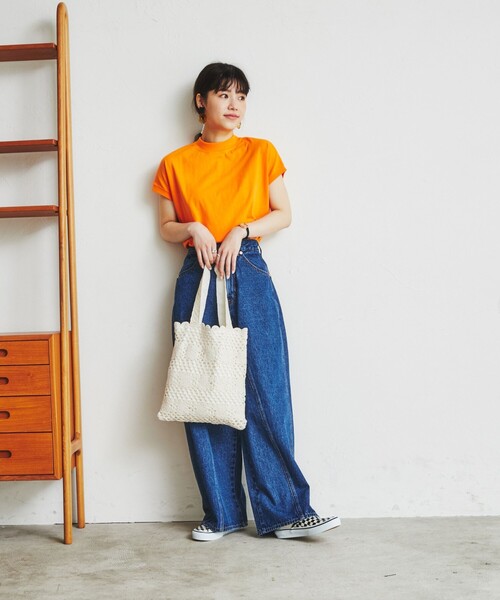 coen（コーエン）の「レース編みトートバッグ（トートバッグ・レディース・ブラック/オレンジ/ナチュラル/ケリー・FREE）」の15枚目の写真