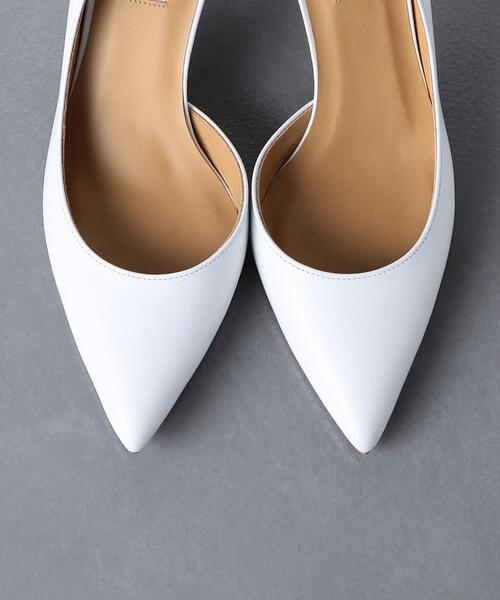 UNITED ARROWS(ユナイテッドアローズ)の「ポインテッドトゥ サイドオープン パンプス WHITE(パンプス・レディース・ホワイト・38/35/36/37/35h/36h/37h)」の6枚目の写真