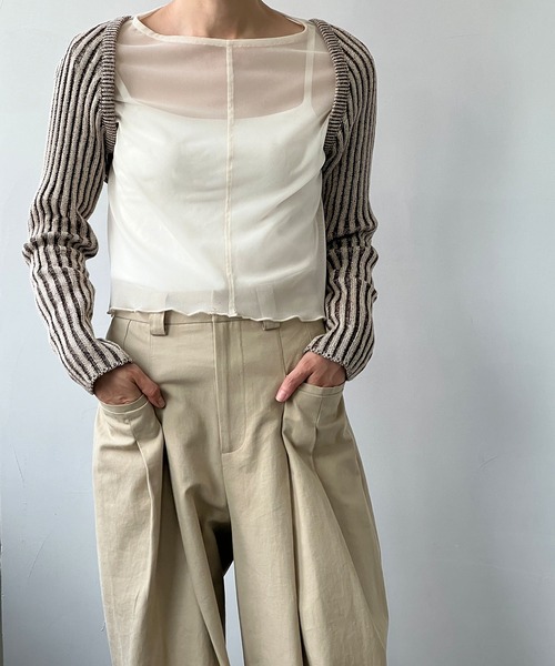 chuclla（チュクラ）の「リブニット ケープボレロ chw22a021（ニット/セーター・レディース・ブラウン・FREE）」の3枚目の写真