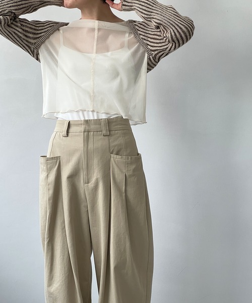 chuclla（チュクラ）の「リブニット ケープボレロ chw22a021（ニット/セーター・レディース・ブラウン・FREE）」の7枚目の写真