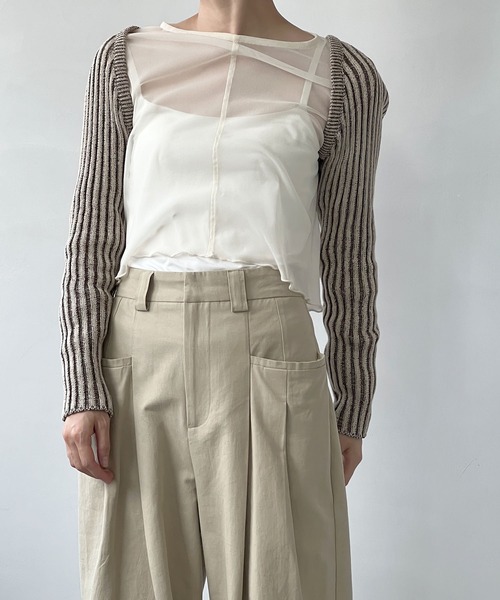 chuclla（チュクラ）の「リブニット ケープボレロ chw22a021（ニット/セーター・レディース・ブラウン・FREE）」の8枚目の写真