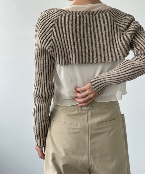 chuclla（チュクラ）の「リブニット ケープボレロ chw22a021（ニット/セーター・レディース・ブラウン・FREE）」の10枚目の写真