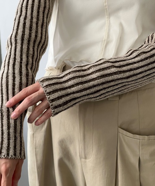 chuclla（チュクラ）の「リブニット ケープボレロ chw22a021（ニット/セーター・レディース・ブラウン・FREE）」の12枚目の写真