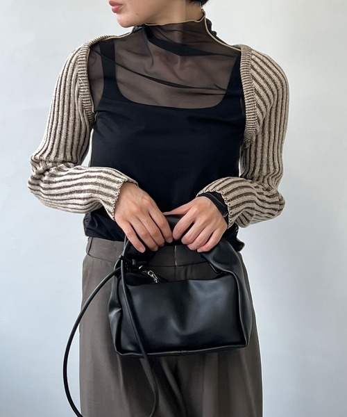 chuclla（チュクラ）の「リブニット ケープボレロ chw22a021（ニット/セーター・レディース・ブラウン・FREE）」の15枚目の写真