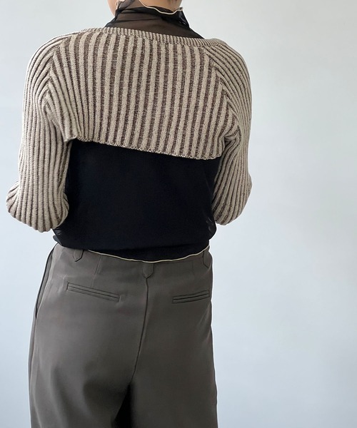 chuclla（チュクラ）の「リブニット ケープボレロ chw22a021（ニット/セーター・レディース・ブラウン・FREE）」の17枚目の写真