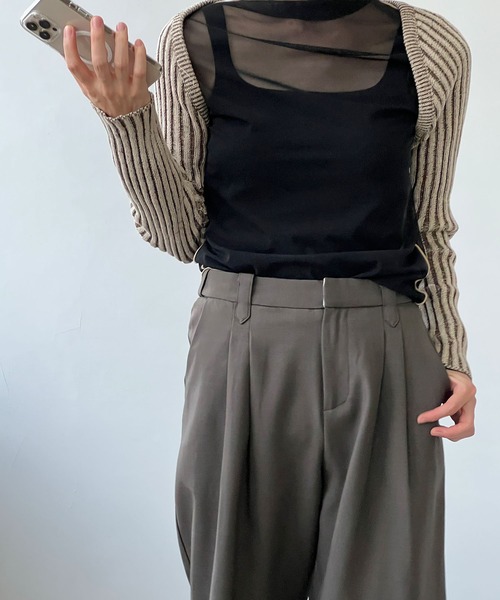 chuclla（チュクラ）の「リブニット ケープボレロ chw22a021（ニット/セーター・レディース・ブラウン・FREE）」の18枚目の写真