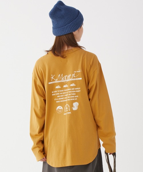 KRIFF MAYER Lady's Collection(クリフメイヤーレディースコレクション)の「裾ラウンドロゴチュニック(Tシャツ/カットソー・レディース・ネイビー/オフホワイト/グリーン/マスタード/カラフル/チャコール・MEDIUM/LARGE)」の1枚目の写真