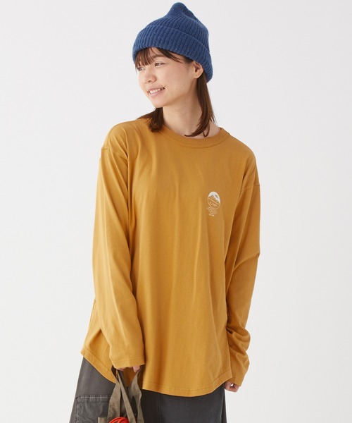 KRIFF MAYER Lady's Collection(クリフメイヤーレディースコレクション)の「裾ラウンドロゴチュニック(Tシャツ/カットソー・レディース・ネイビー/オフホワイト/グリーン/マスタード/カラフル/チャコール・MEDIUM/LARGE)」の7枚目の写真