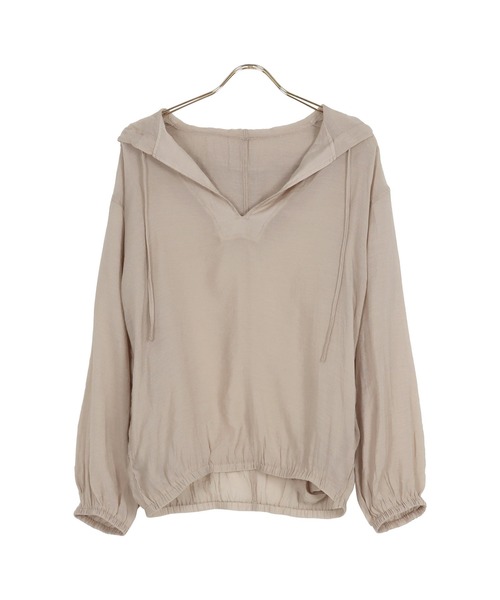 KOBE LETTUCE(コウベレタス)の「シアーフーディトップス(パーカー・レディース・オフホワイト/ベージュ/カーキ/ブラック系・FREE)」の1枚目の写真