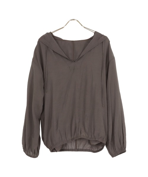 KOBE LETTUCE(コウベレタス)の「シアーフーディトップス(パーカー・レディース・オフホワイト/ベージュ/カーキ/ブラック系・FREE)」の10枚目の写真