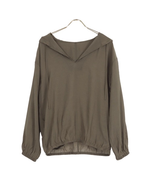 KOBE LETTUCE(コウベレタス)の「シアーフーディトップス(パーカー・レディース・オフホワイト/ベージュ/カーキ/ブラック系・FREE)」の11枚目の写真