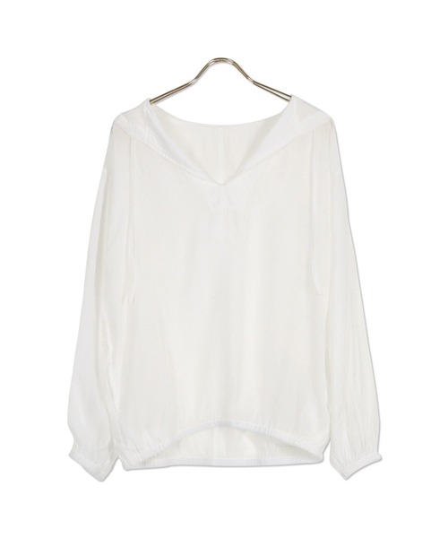 KOBE LETTUCE(コウベレタス)の「シアーフーディトップス(パーカー・レディース・オフホワイト/ベージュ/カーキ/ブラック系・FREE)」の7枚目の写真