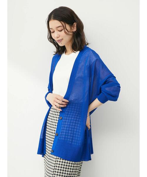 Green　Parks（グリーンパークス）の「洗えるVネックニットカーデ（カーディガン/ボレロ・レディース・ブラック/ブラウン/ブルー/アイボリー・FREE）」の8枚目の写真